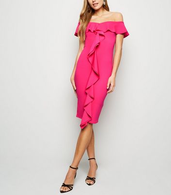 Pink Ruffle Front Dresses